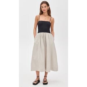 Ciao Lucia Mael Dress Smocked Linen Blend Midi